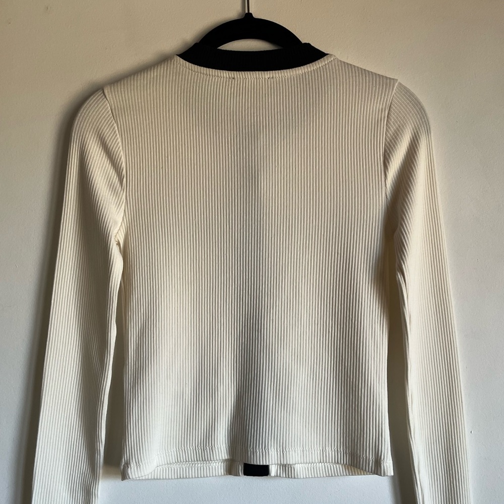 JCrew Vintage Rib Lady Jacket Cardigan XXS Ivory Black Gold Buttons $79.50 BW073 - Picture 7 of 13